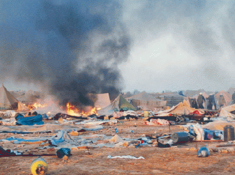  
	D&eacute;mant&egrave;lement du camp de Gdeim Izik en novembre 2010 
