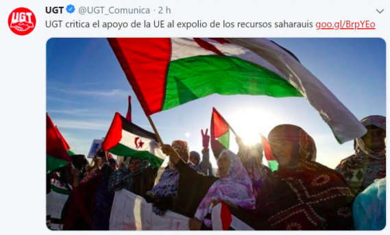 UGT critica el apoyo de la UE al expolio de los recursos saharauis | UGT