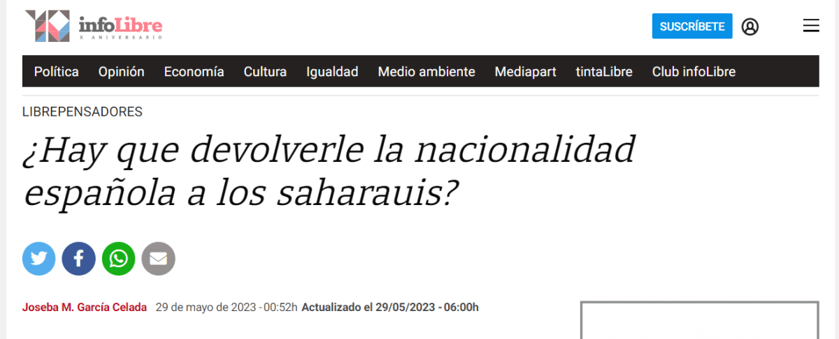 ¿Hay que devolverle la nacionalidad española a los&nbsp;saharauis?